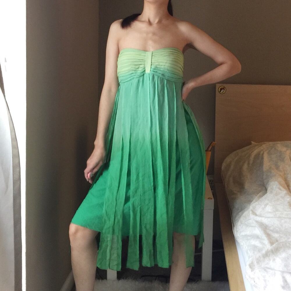 Sangria 100% Silk Strapless Babydoll Dress.--BA2